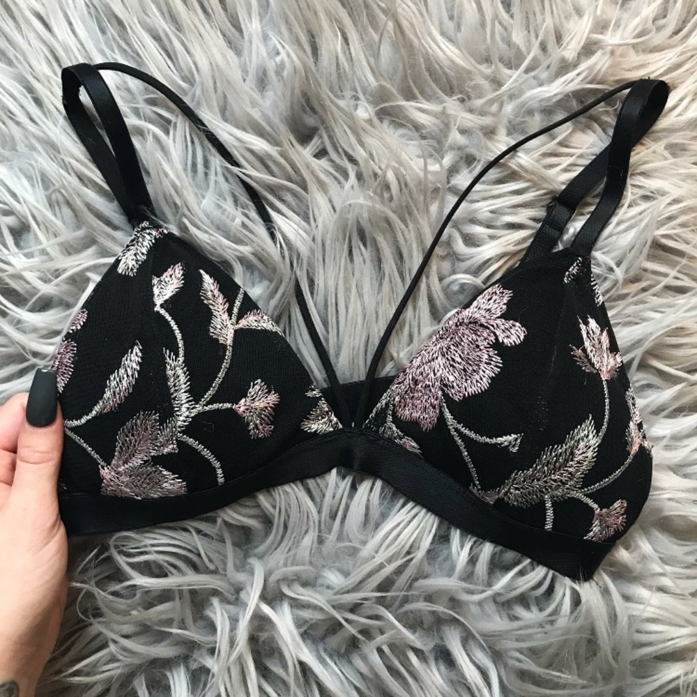 Express cross-stitch floral bralette